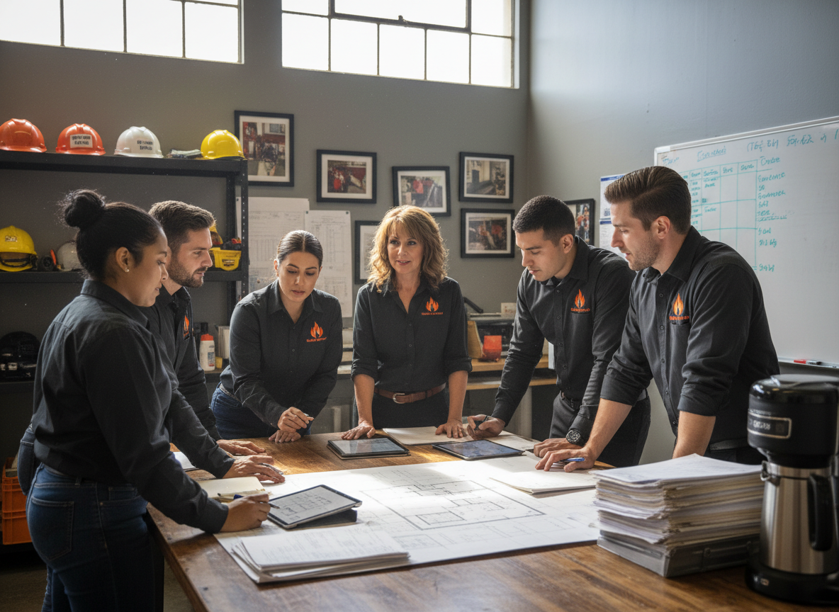 The Fire Damage Restoration Toluca Lake team at work in Toluca Lake