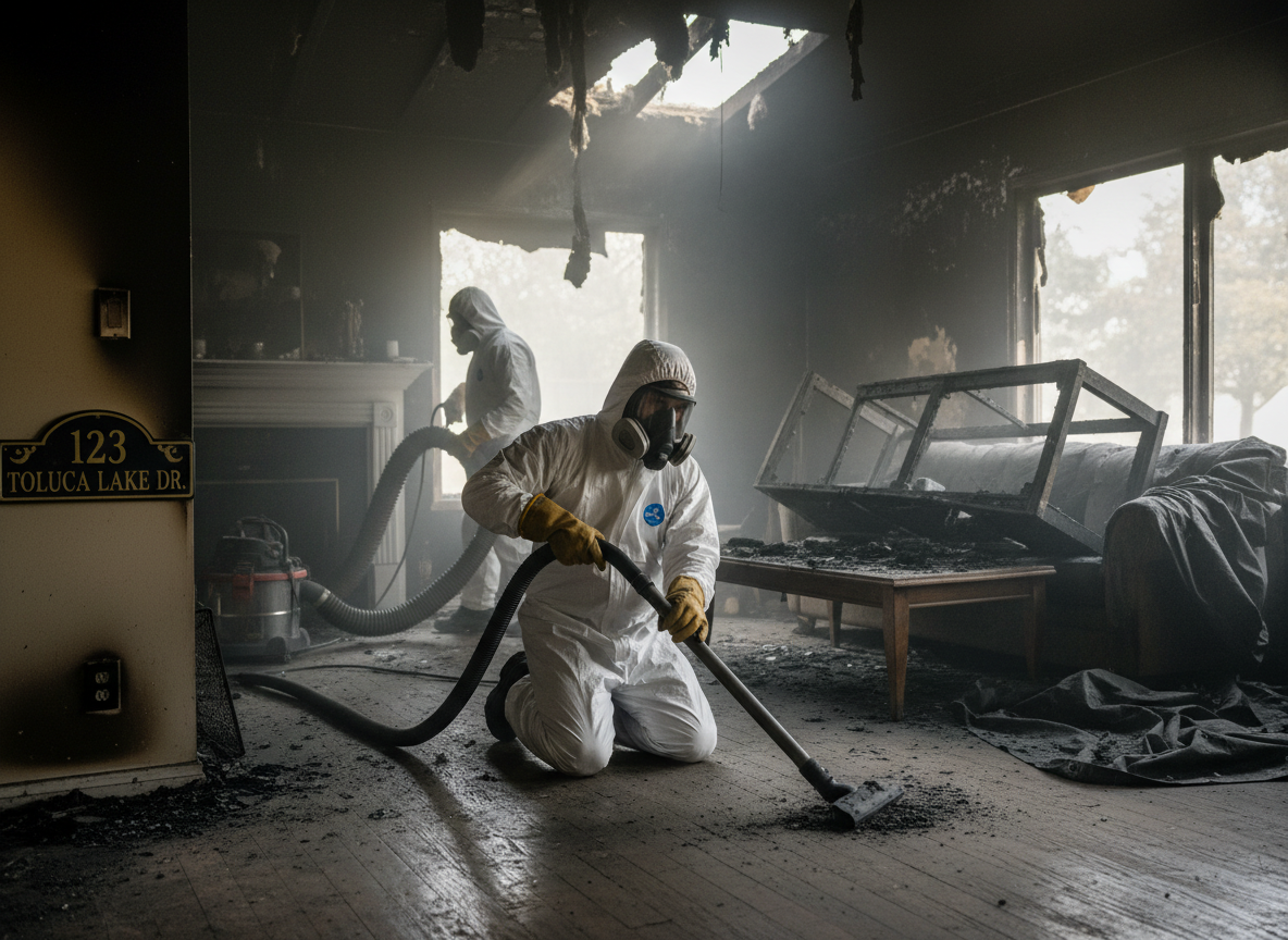 Fire damage clean up in Toluca Lake