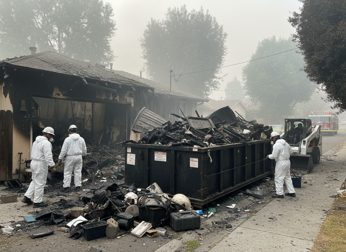 hoarding cleanup after fire in Toluca Lake